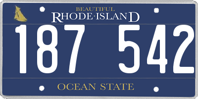 RI license plate 187542
