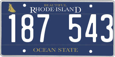 RI license plate 187543