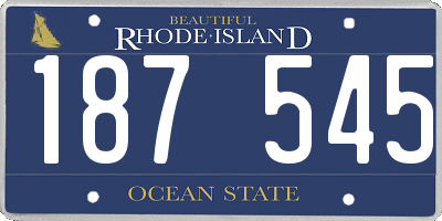 RI license plate 187545