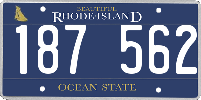 RI license plate 187562
