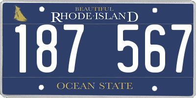 RI license plate 187567