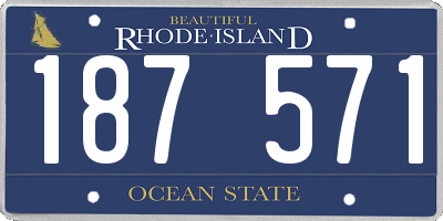 RI license plate 187571