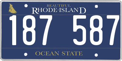 RI license plate 187587