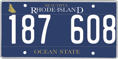 RI license plate 187608