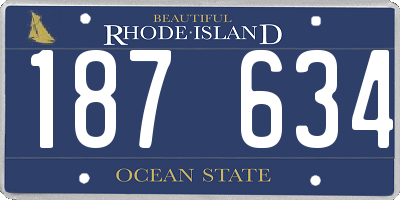 RI license plate 187634