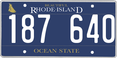 RI license plate 187640