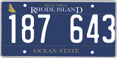 RI license plate 187643