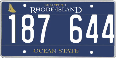RI license plate 187644