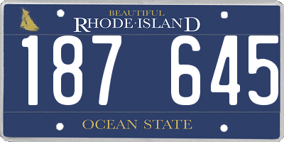RI license plate 187645