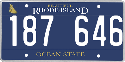 RI license plate 187646