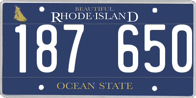 RI license plate 187650