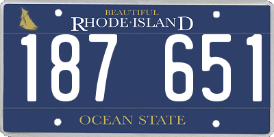 RI license plate 187651