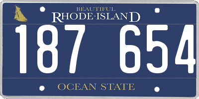 RI license plate 187654