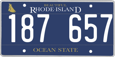 RI license plate 187657