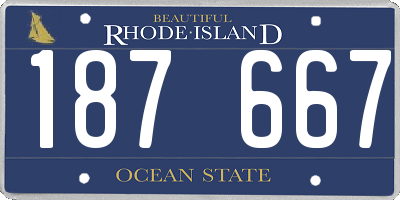 RI license plate 187667