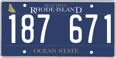 RI license plate 187671