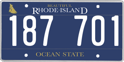 RI license plate 187701
