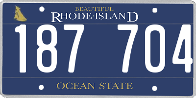 RI license plate 187704