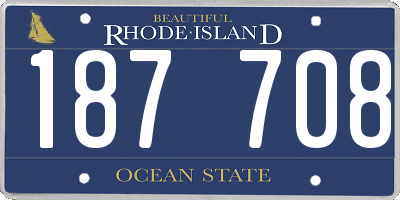 RI license plate 187708