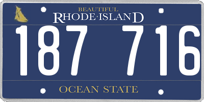 RI license plate 187716