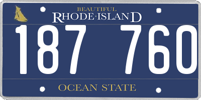 RI license plate 187760