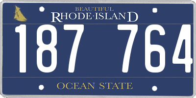 RI license plate 187764
