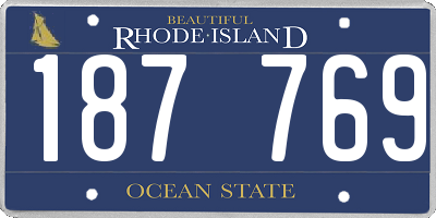 RI license plate 187769