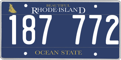 RI license plate 187772