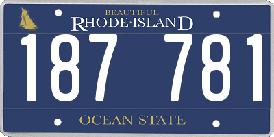 RI license plate 187781