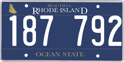 RI license plate 187792