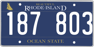 RI license plate 187803