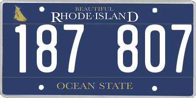 RI license plate 187807
