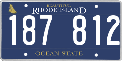 RI license plate 187812