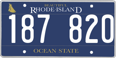 RI license plate 187820