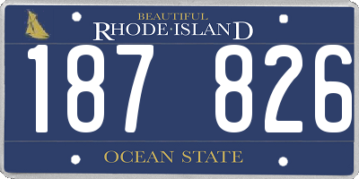 RI license plate 187826