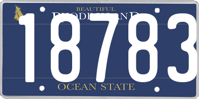RI license plate 18783