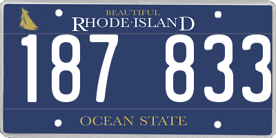 RI license plate 187833