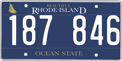 RI license plate 187846
