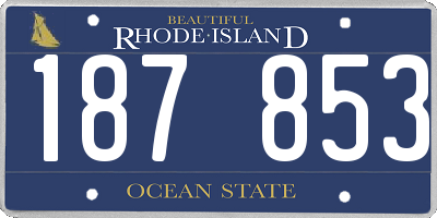 RI license plate 187853