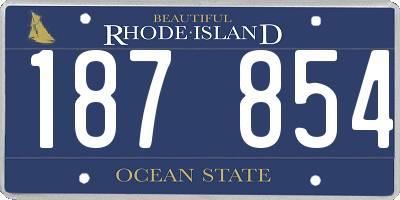 RI license plate 187854