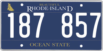 RI license plate 187857