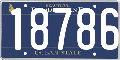 RI license plate 18786