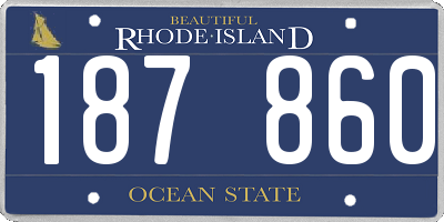RI license plate 187860