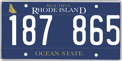 RI license plate 187865