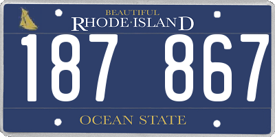 RI license plate 187867
