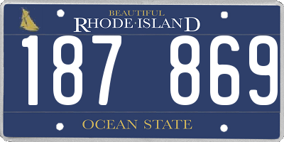 RI license plate 187869