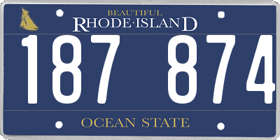RI license plate 187874