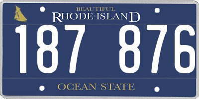 RI license plate 187876
