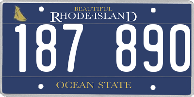 RI license plate 187890