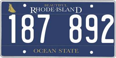 RI license plate 187892